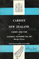 Cardiff v New Zealand 1963 rugby  Programme